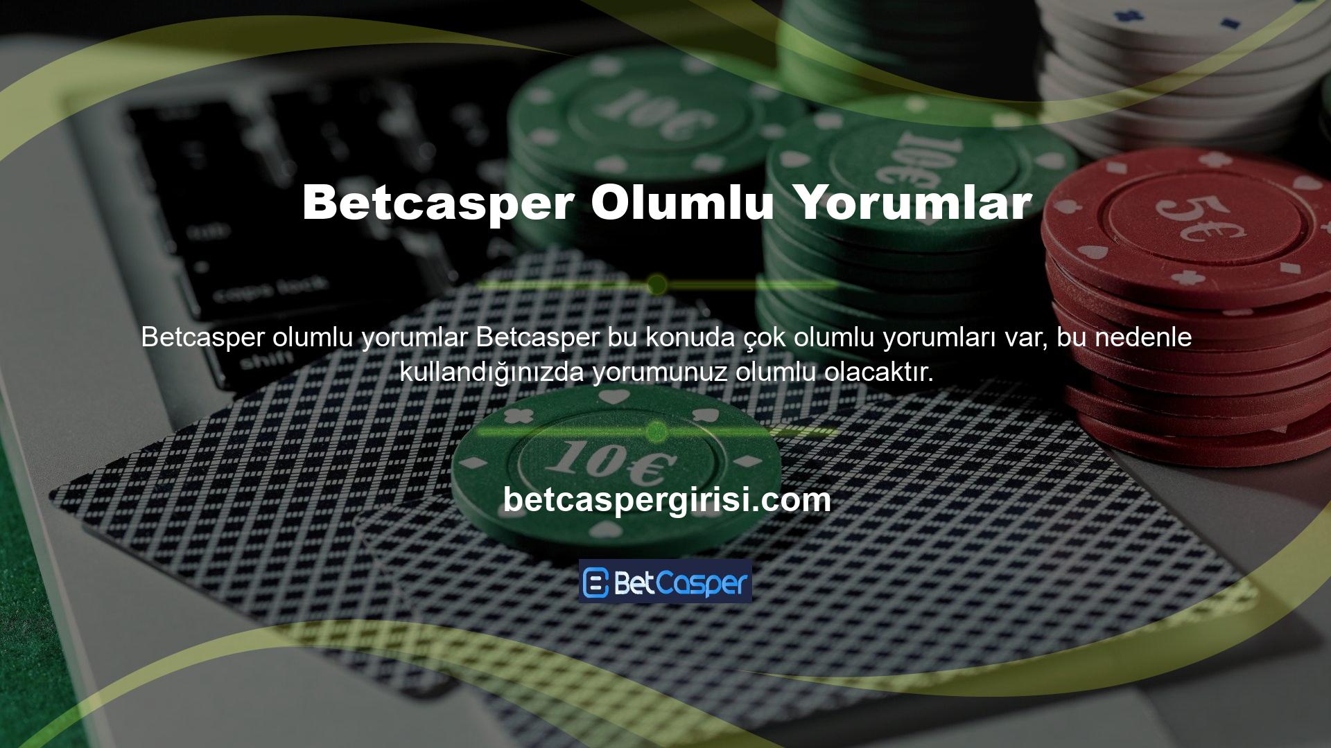 Betcasper kullanıcı giriş talimatları hakkında bahis meraklılarının koordinasyonunu kanıtlayan bahis seçeneklerine sahip güvenilir ve yüksek kaliteli bir bahis sitesidir